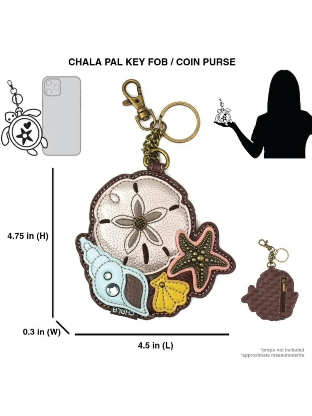 Ocean Collection Women's Decorative Key Fob & Coin Purse Accessory - Chic